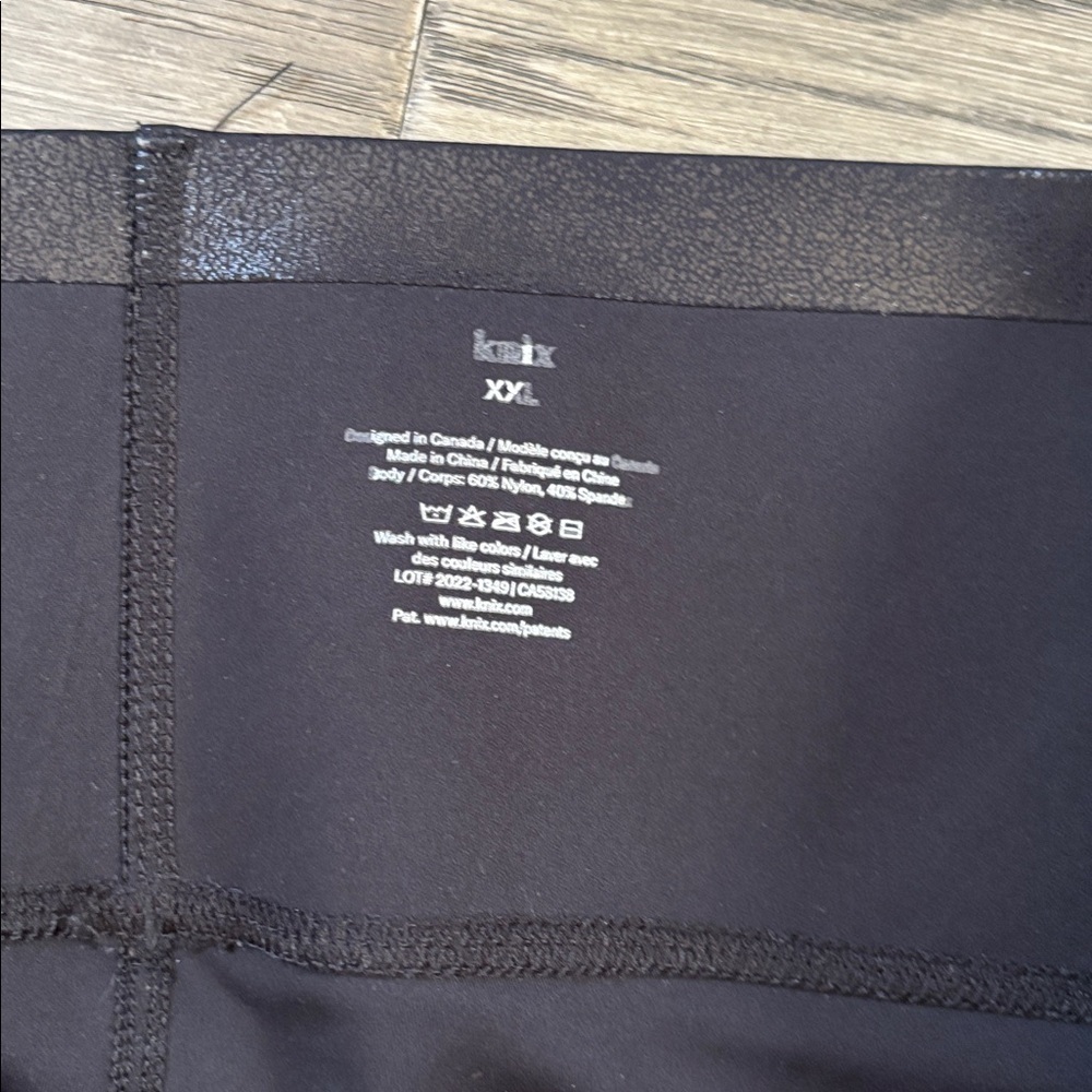 Knix | High Rise Contour Waist Black Sparkle Faux Leather Leggings Size XXL - Picture 7 of 9